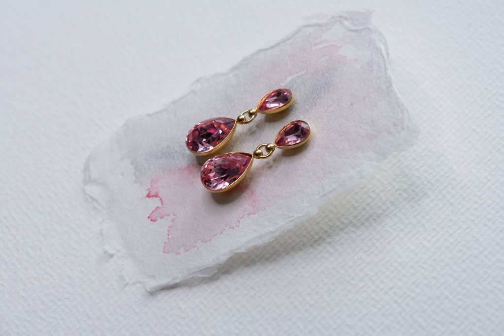 Pear crystal drop bridal earrings - REGN