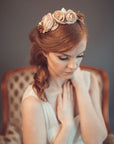 Beige floral headband