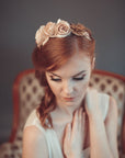 Beige floral headband