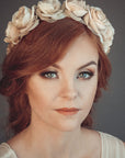 Beige bridal floral crown
