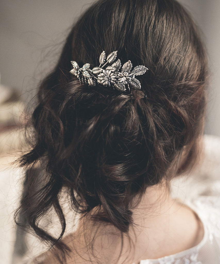 Bridal hair comb silver or gold