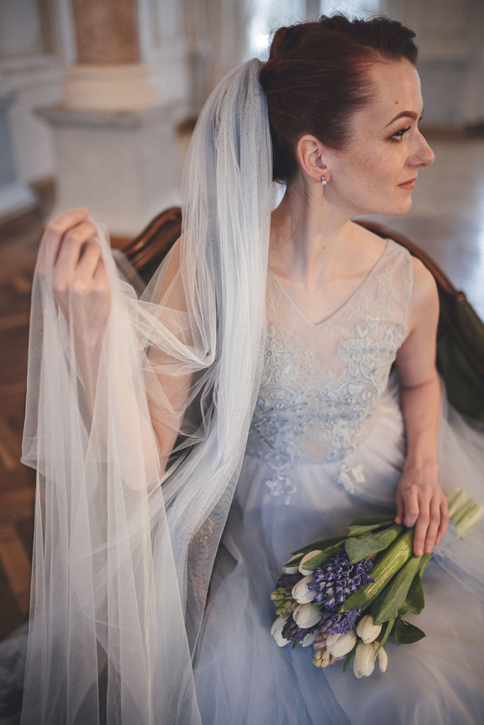 wedding veil in custom color