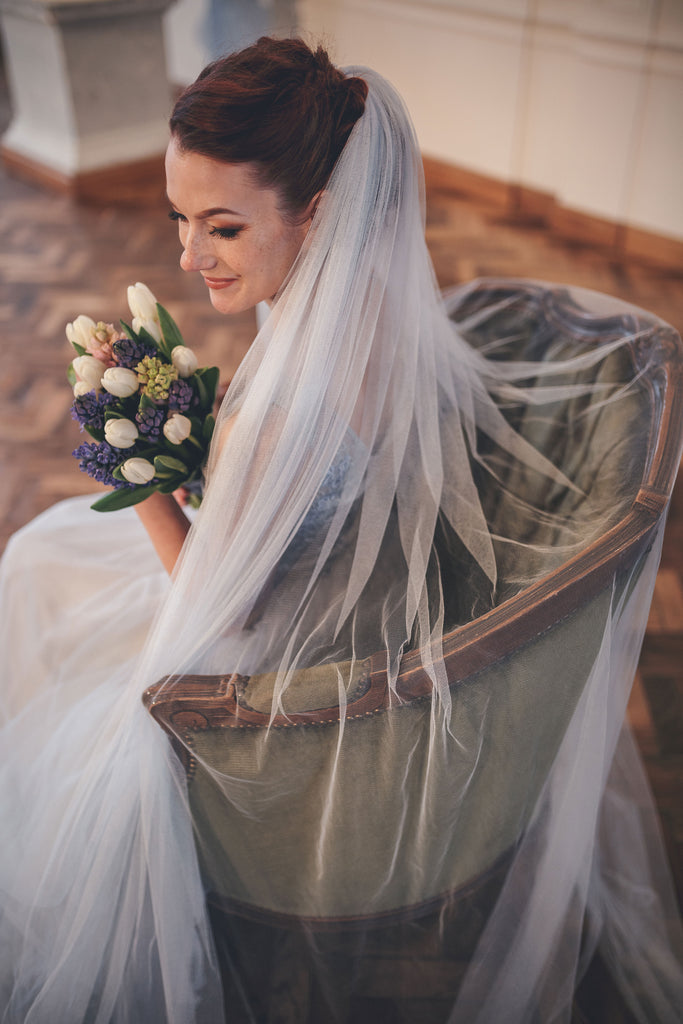 wedding veil in custom color