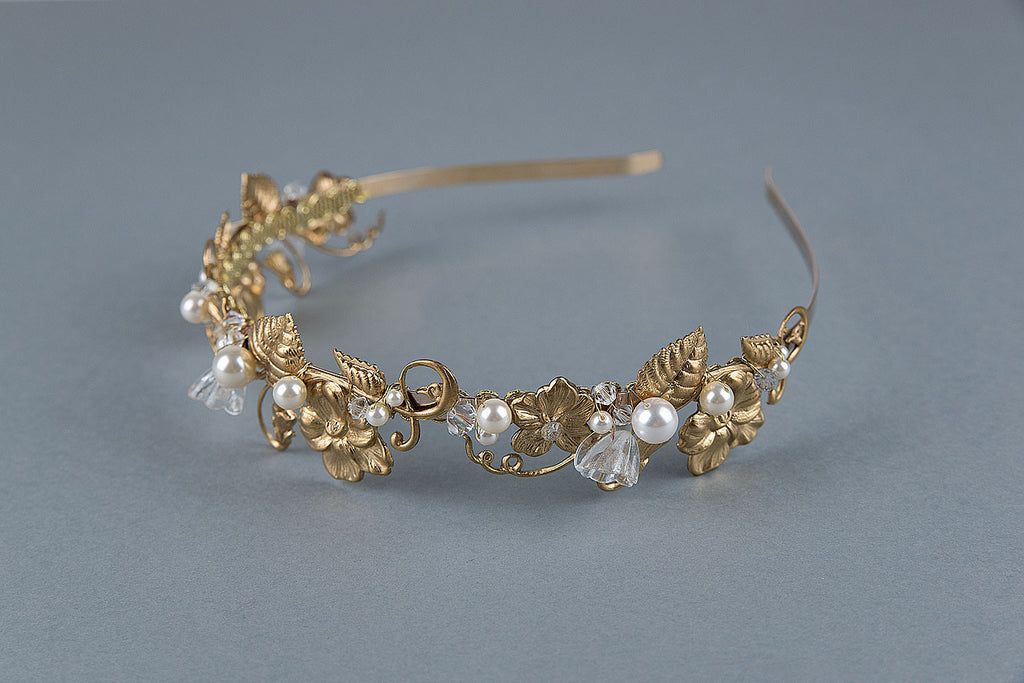 Gold floral headband - SYBIL