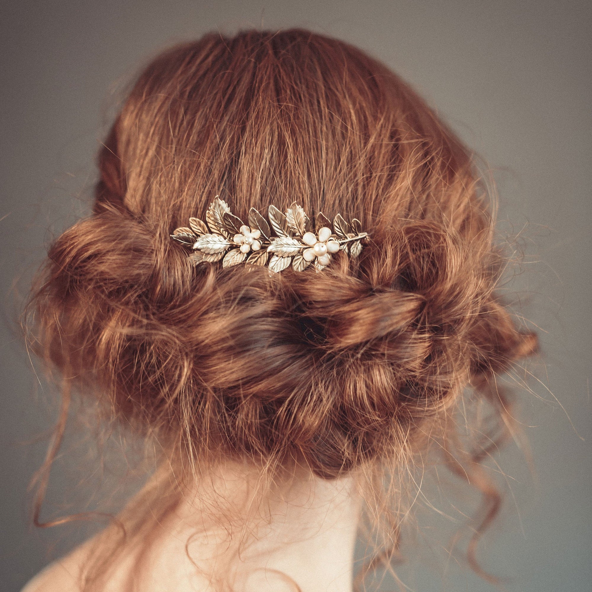 Gold hair combs with flowers for brides, bridesmaid, or for any special occasion when you want to feel like goddess or nymphs.