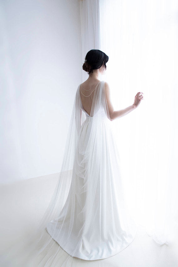 wedding cape with back necklace