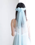 custom color wedding veil and flower crown