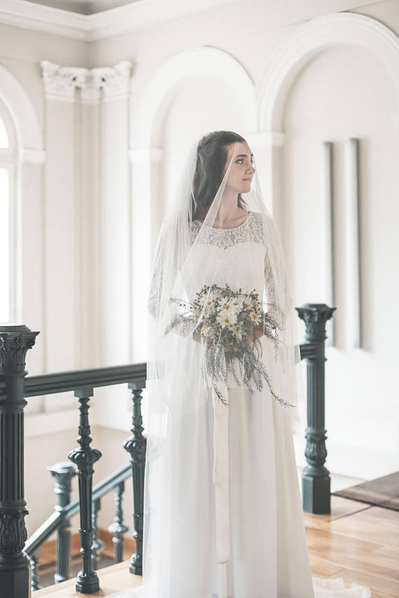 two tier veil from soft English tulle