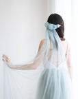 custom color wedding veil and flower crown