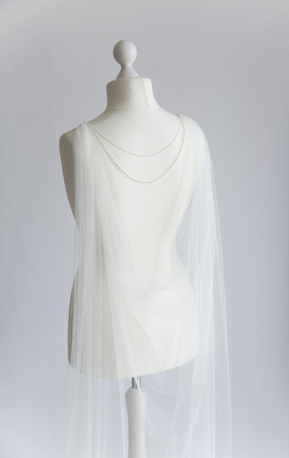 wedding cape with back necklace