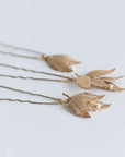 Leaf hair pins for brides and bridesmaids - LAVINIA