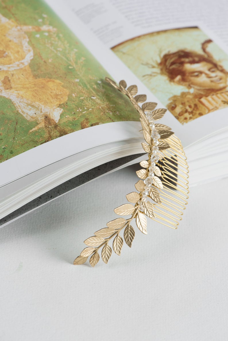 grecian style laurel headpiece gold or silver