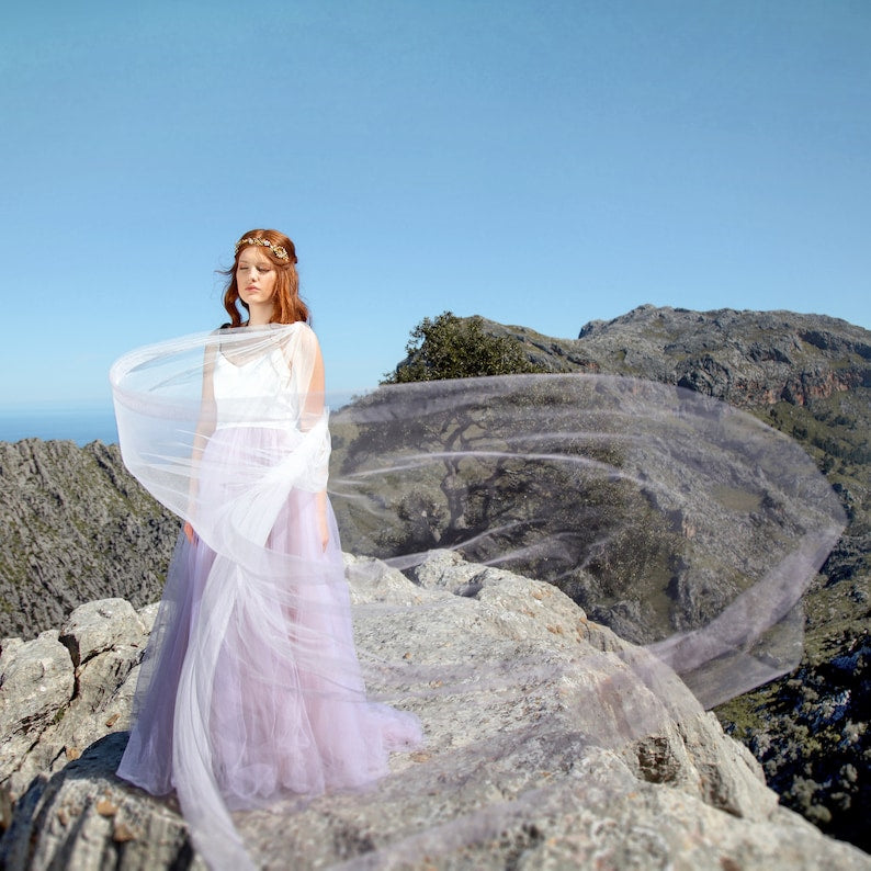 Dip dyed bridal cape - PHILA