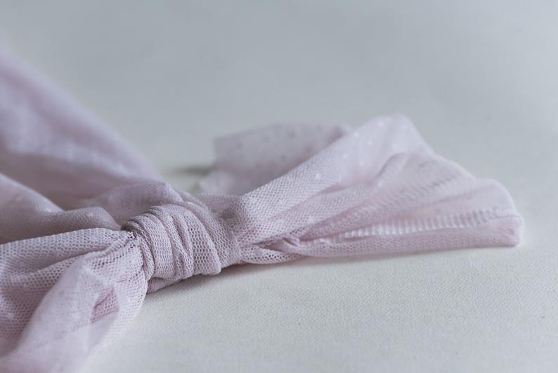 TATIANA bow in  Swiss dot tulle