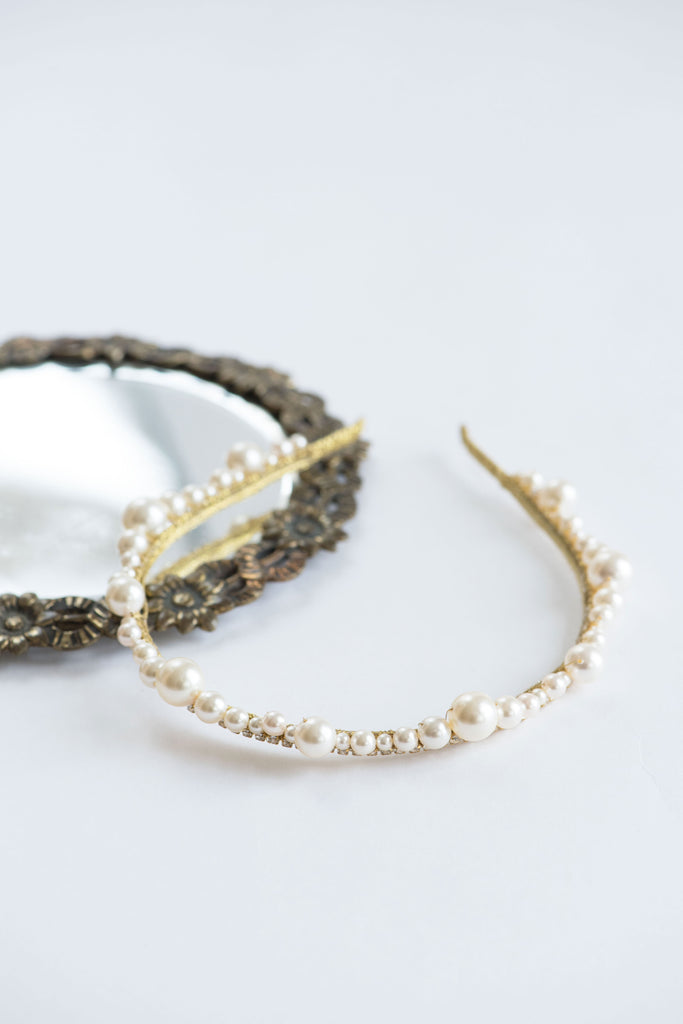 Modern pearl and crystal tiara - ERDME