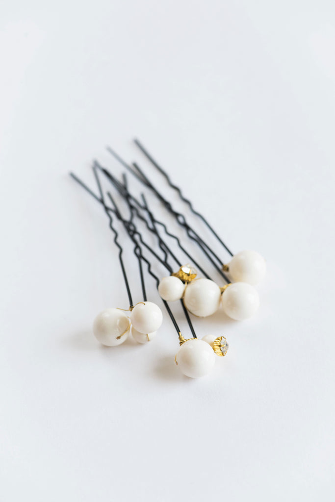 Large pearl hair pins - ALSA