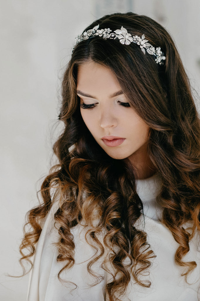 Silver bridal hair piece - EWE