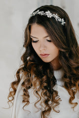 silver bridal hair piece